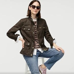 J Crew Utility Jacket with Adjustable Waist and Stand-Up Collar